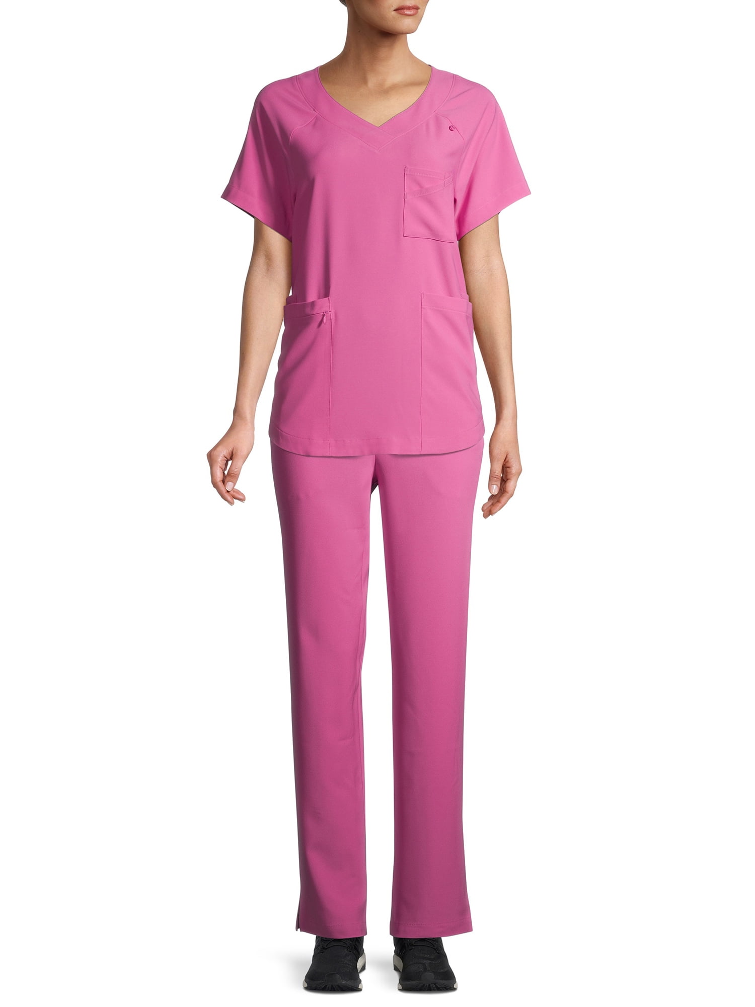 ClimateRight by Cuddl Duds Modern Fit Straight-Leg Flat Front Scrub Pant (Women's Petite), 1 Count, 1 Pack