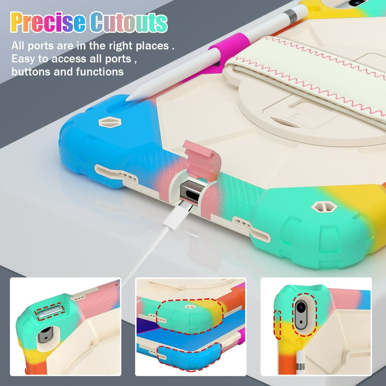 ABSONE For IPad A16 11th 10th Generation Case With Keyboard, 7 Colors Backlit...
