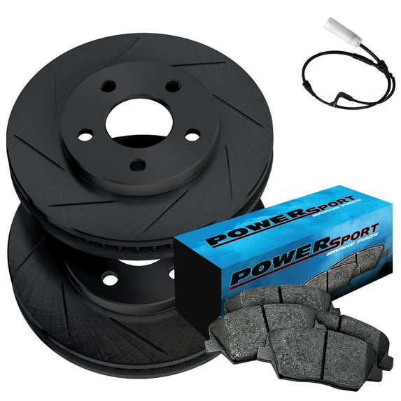 PowerSport Rear Brakes and Rotors Kit |Rear Brake Pads| Brake Rotors and Pads| Ceramic Brake Pads and Rotors |fits 2004-2006 Volkswagen Phaeton
