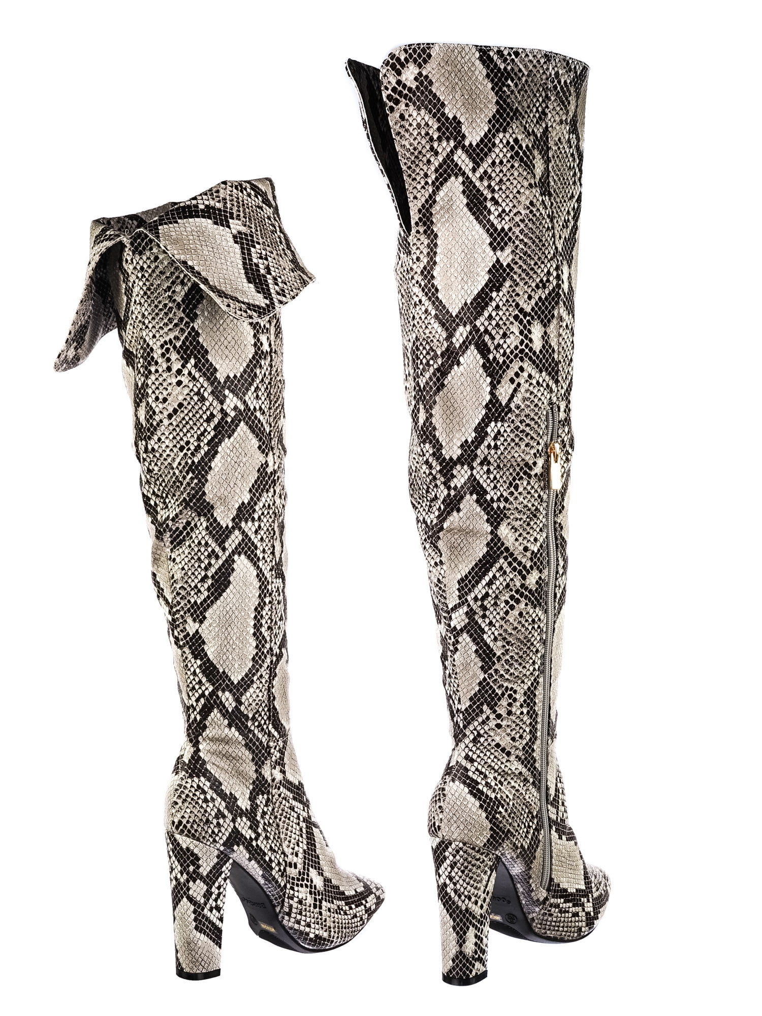 bamboo snakeskin boots