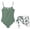 Army Green, variant on Bigetiay Girls Strappy Hollow Out Swimsuit Solid One Piece Swimsuit with Mesh Skirt Beach Style Kids, Size 15-16 Years