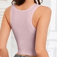 thumbnail image 3 of PInxai Longline Bras for Women Mesh Wide Straps Breathable Smoothing Back Bras Comfy Supportive Built in Bra Tank Tops,Pink,M, 3 of 5