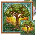 thumbnail image 1 of (14CTABB-356__C__ 40x40) Hilo algodón ecológico bordado 14CT 2 hebras impresión 40*40cm pintura vidrio-Kit serie paisaje en punto cruz la vida, 1 of 9