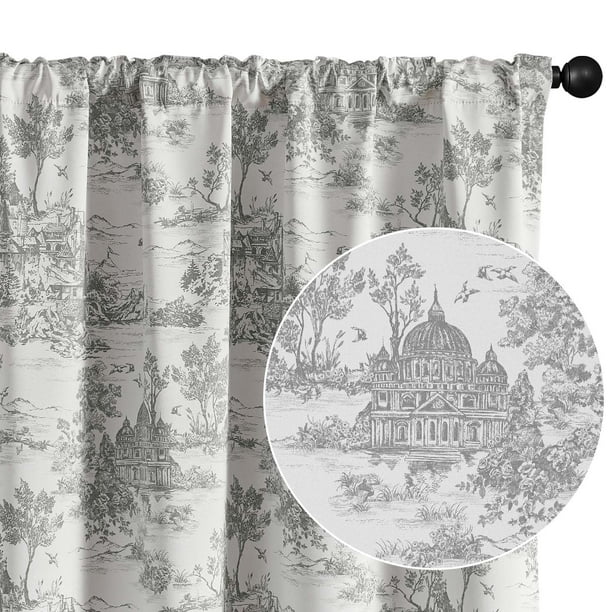 Cortinas Jinchan de 96 pulgadas, opacas, con aislamiento térmico, 2 paneles