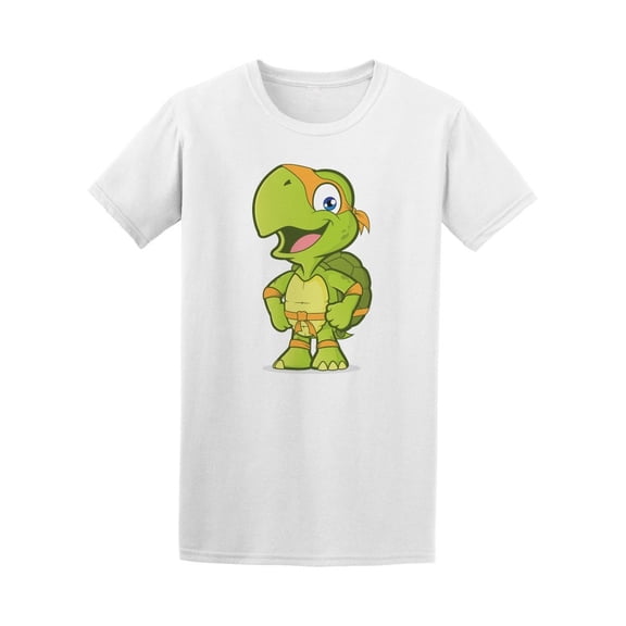 Cute Cartoon Superhero Turtle Tee Men's -Image by Shutterstock