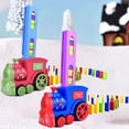 thumbnail image 4 of Electric Domino Train Set for 3+ Years Old Kids Parent-children Interactive Tracking Set w/60pcs Domino Blocks, 4 of 6