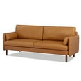 thumbnail image 3 of A&D Home Yucca Camel Faux Leather Modern Sofa, Upholstered Contemporary Couch, 3 of 8