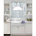 thumbnail image 3 of Teal Blue Grey Botanical Swag Curtains for Living Room/Bedroom Windows, Spring Floral Summer Farmhouse Kitchen Curtains and Valances Set 36 Inch Length, Light Filtering Swags Valance Curtain Panels, 3 of 5