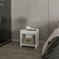 thumbnail image 2 of Dtwnek Modern End Table Beside Table with 1 Open Shelf, Wood Nightstand for Living Room, Bedroom, White, 2 of 7