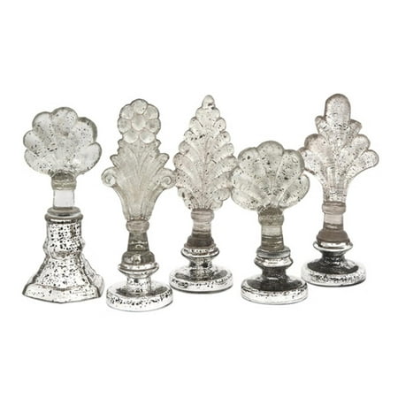 set of 5 unique silver mercury glass decorative table top set of 5 unique silver mercury glass decorative table top