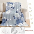 thumbnail image 5 of Blue White Floral Blanket Soft Cozy Warm Throw Blanket for Couch, Plush Fuzzy Flannel Fleece Blankets for Sofa, Spring Botanical Leaves Farmhouse Bed Blankets Lightweight Gifts for Women, 32"x48", 5 of 9