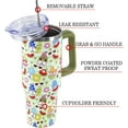 thumbnail image 3 of Beach Gnomes Tumbler with Handle and Straw Lid 40 oz,Cute Summer Gift for Women Men Watermelon Lemon Vacuum Insulated Leak Proof Stainless Steel Coffee Cup Mug, 3 of 6