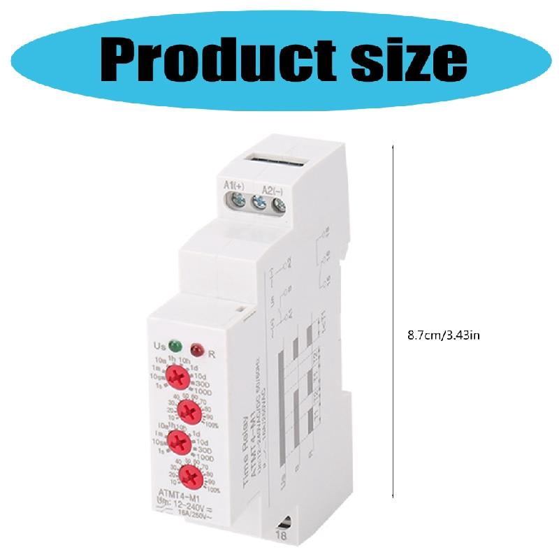JZROCKER Portable Small Volumes Time Delay Relaying Accessory for DIN Rails with 10 Adjustable Functions for Various Control