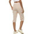thumbnail image 4 of Capreze Womens Drawstring Cargo Capri Pants Casual Knee Capris with Pockets, 4 of 4