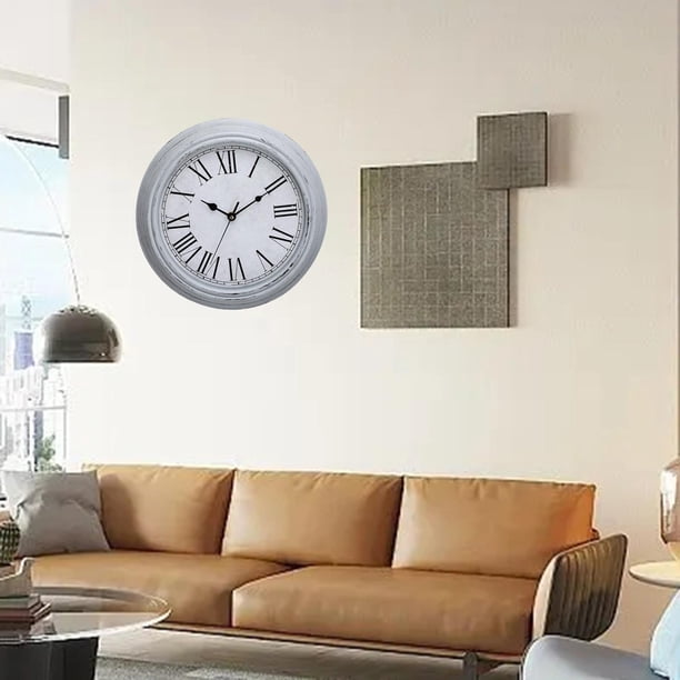 Reloj de pared silencioso perfecl 12 pulgadas Gris