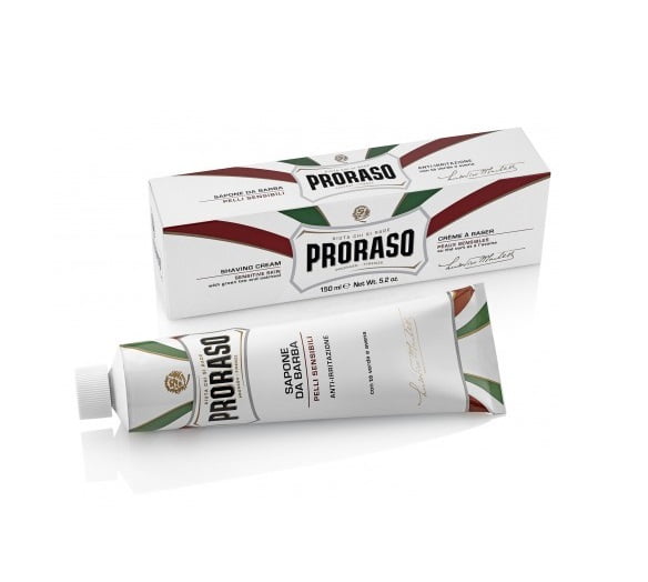 Proraso Shaving Cream with Green Tea & Oatmeal, Sensitive, White, 150ml + Schick Slim Twin ST for Dry Skin