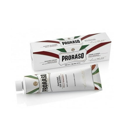 Proraso Shaving Cream with Green Tea & Oatmeal, Sensitive, White, 150ml + Schick Slim Twin ST for Dry (Best Diy Shaving Cream)