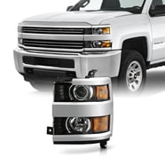 Passenger Side Headlight For 2015-2019 Chevy Silverado 2500HD / 3500HD – Halogen, Chrome, DOT Certified