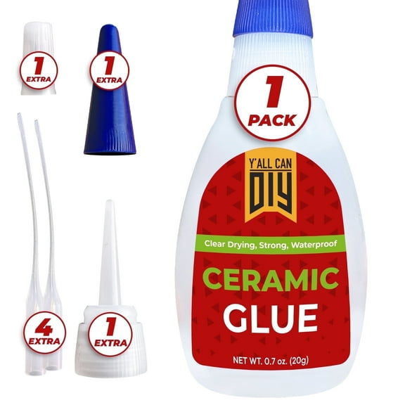 Y'ALLCANDIY Waterproof Ceramic Glue for Pottery, China, and Porcelain Repair