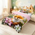 thumbnail image 2 of Erosebridal Fox Twin Comforter Sets for Girls, Pink Lilies Bedding Set, Pink Reversible 2pcs 1 Comforter and 1 Pillowcase, 2 of 6