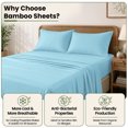 thumbnail image 4 of Lux Decor Rayon from Bamboo Blend Sheets Set - 4 Piece Deep Pocket Bed Sheets Set - California King, Blue, 4 of 8