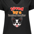 thumbnail image 4 of Inktastic Boston Terrier Dog Gift Women's Plus Size V-Neck T-Shirt, 4 of 5