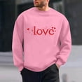 thumbnail image 2 of RYDCOT Love Heart Sweatshirt for Men Cute Hearts Graphic Pullover Long Sleeve Crew Neck Valentine Shirts Tops Pink, 2 of 6
