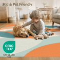 thumbnail image 3 of ODIKA 6'x9' Orange Teal Geometric Harmony Abstract Washable Area Rug Modern Artistic Expression with Bold Curved Shapes for Dining Room, Under Table, Office Décor, Non-Slip Chair-Friendly, 3 of 6