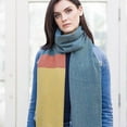 thumbnail image 3 of Soft Merino Blue And Yellow Colorblock Scarf For Women One Size Made By Aran Woollen Mills, 3 of 5