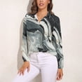thumbnail image 3 of Marble Texture Long Sleeve Blouse Woman Streetwear Casual Shirts Summer Oversize Woman Streetwear Clothing Birthday Present, 3 of 7