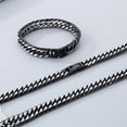 thumbnail image 2 of Wollet Stainless Steel Chain Wrist Cuban Link Bracelet for Men Women, Men's Jewelry, 8.26in, 2 of 5