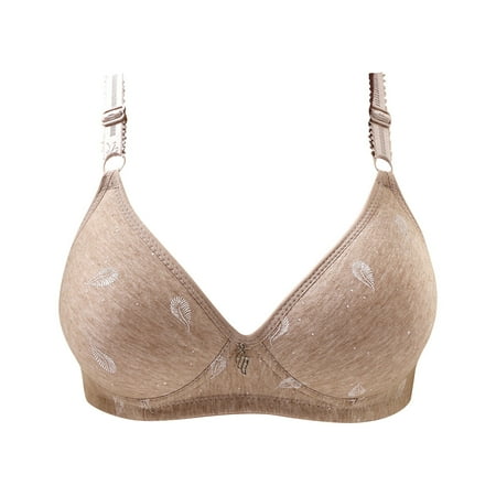 

BIZIZA Bralette for Women Support Adjustable Straps Push Up Bras Full Coverage 18 Hour Bra Gray 40