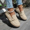 thumbnail image 2 of Xiaoxatg Women's Casual Shoes Stylish Solid Color Platform Mary Jane On Comfortable Leather Loafers for Everyday Walking Needs 8.5 Beige, 2 of 9