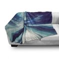 thumbnail image 3 of Abstract Soft Flannel Fleece Throw Blanket, Train Yurikamome Tokyo Modern Landscape at Night Work of Art, Cozy Plush for Indoor and Outdoor Use, 50" x 60", Blue White and Dark Blue, by Ambesonne, 3 of 6
