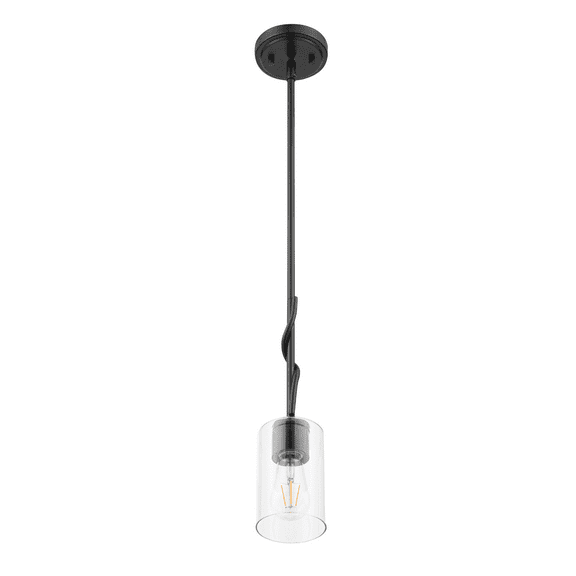 Prominence Home Lantier Matte Black 1-Light Mini Pendant with Clear Glass