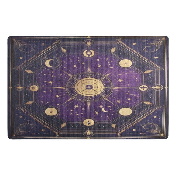 32x20 Inch Doormat Indoor Entrance Mat Entrance Welcome Mat Outdoor Mats for Front Door Purple Celestial Octagon Pattern