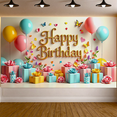 thumbnail image 4 of Colorful 3D Happy Birthday Banner with Floral and Butterfly Elements Backdrop Party Decorations for Birthday Party Photo Booth Props and Home Decorations, 4 of 7