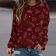 thumbnail image 2 of Sudadera de cuello redondo transpirable cómoda de manga larga con estampado de moda para mujer Fridja  bvmnju6783, 2 of 5