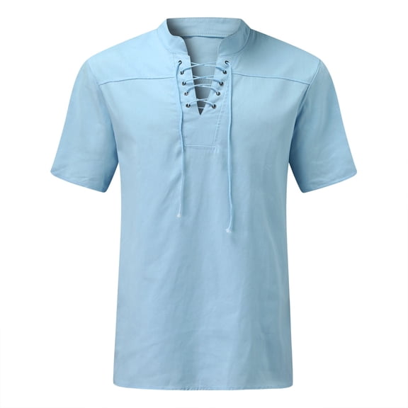 fvwitlyh White Dress Shirt for Men Summer Tropical Hawaiian Batik Shirt Sky Blue Medium