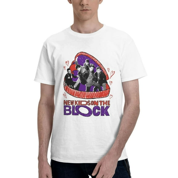 New-Kids On The-Block Men's summer T-shirt round neck short sleeved loose casual half sleeve. X-Large