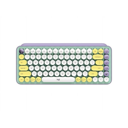 Logitech - POP Keys Wireless Mechanical Tactile Switch Keyboard for Windows/Mac with Customizable Emoji Keys - Daydream Mint (Purple)