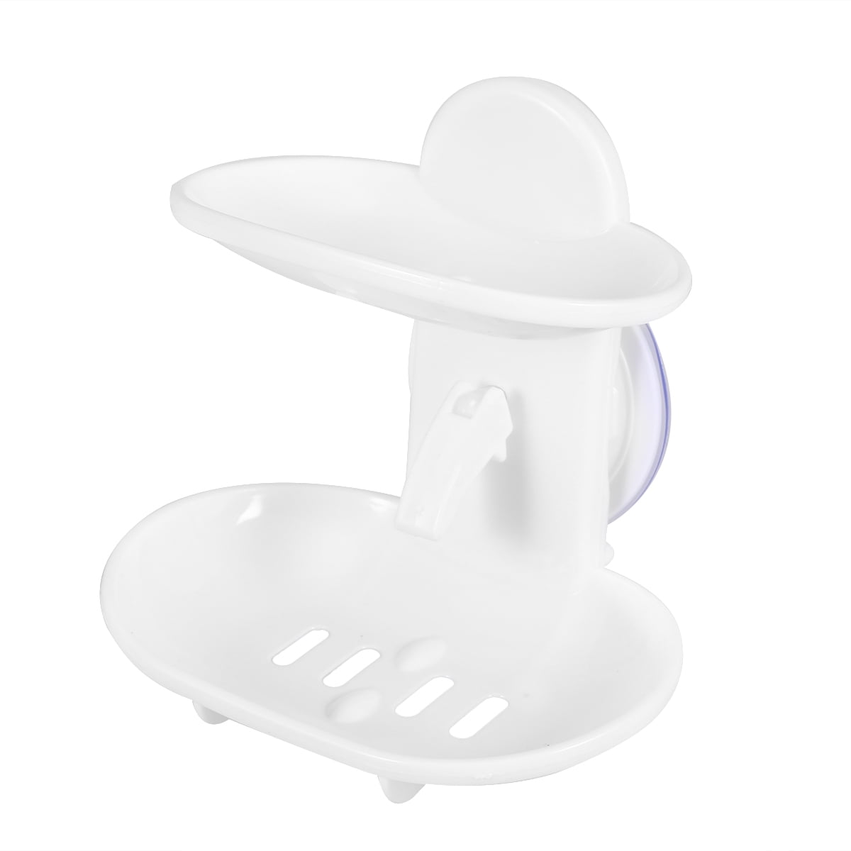 Double Soap Dish Strong Suction Soap Holder Cup Tray for Shower