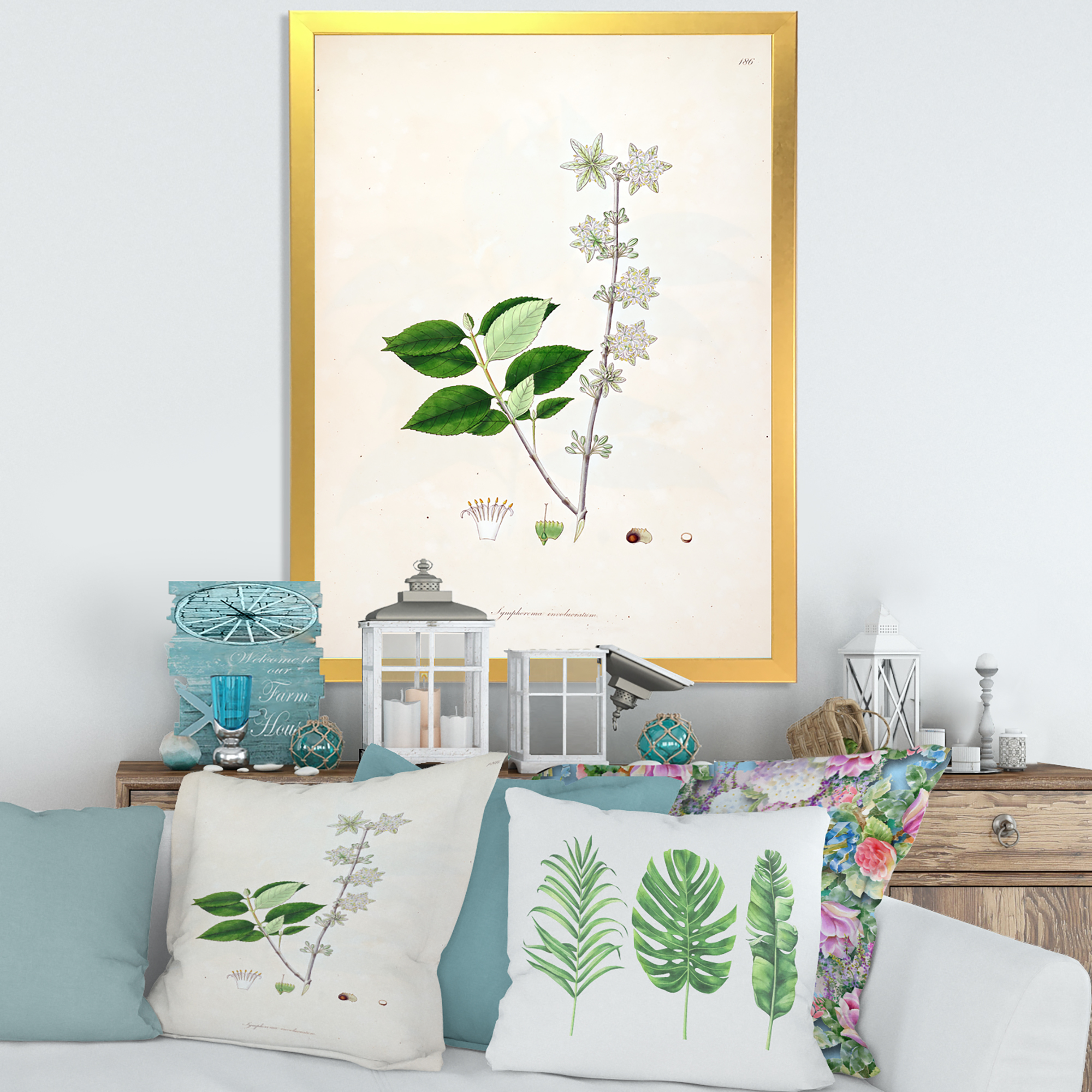 Designart 'Ancient Botanicals XV' Farmhouse Framed Art Print