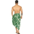 thumbnail image 4 of HAPPY BAY Men's Standard Swimsuits Sarong Pareo Beach Wrap One Size Shamrock Green Summer Vacation Party, 4 of 4