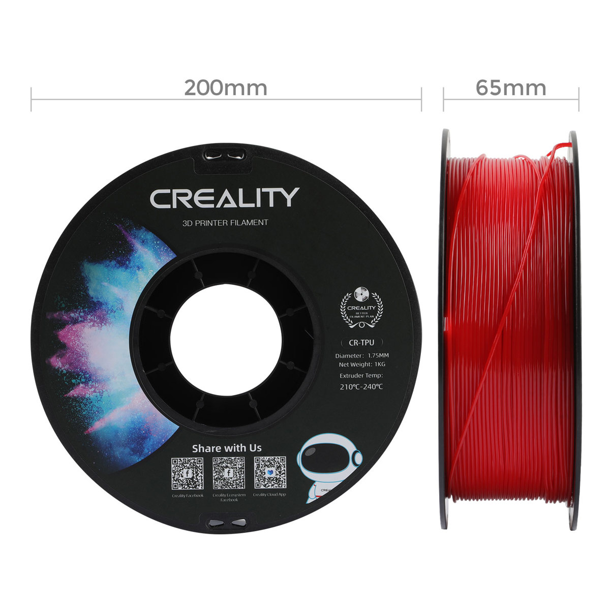 Creality 1.75mm CR-TPU Filament, Red