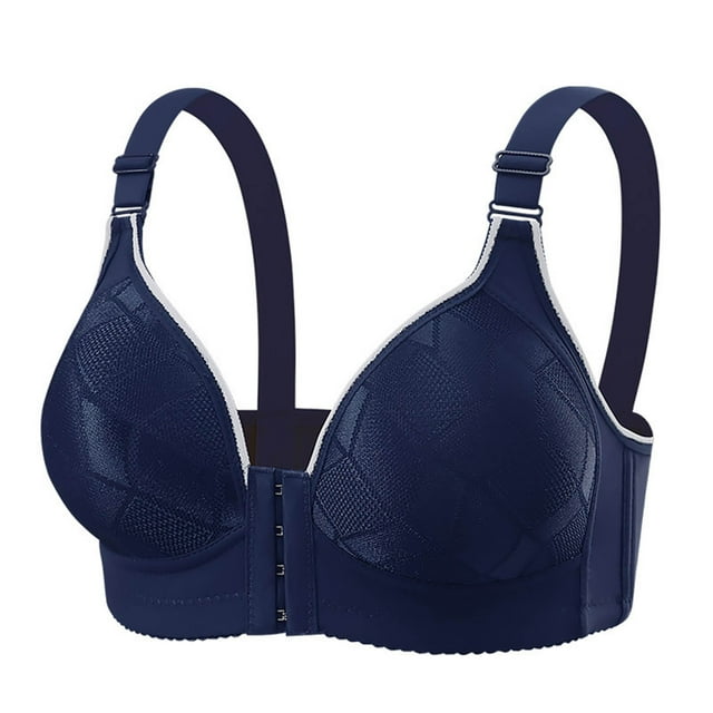 HUITKMM Bras for Women Large Sized Thin Comfortable Breathable Back Hugging Sagging Front Buttoned Vest Bra for Women