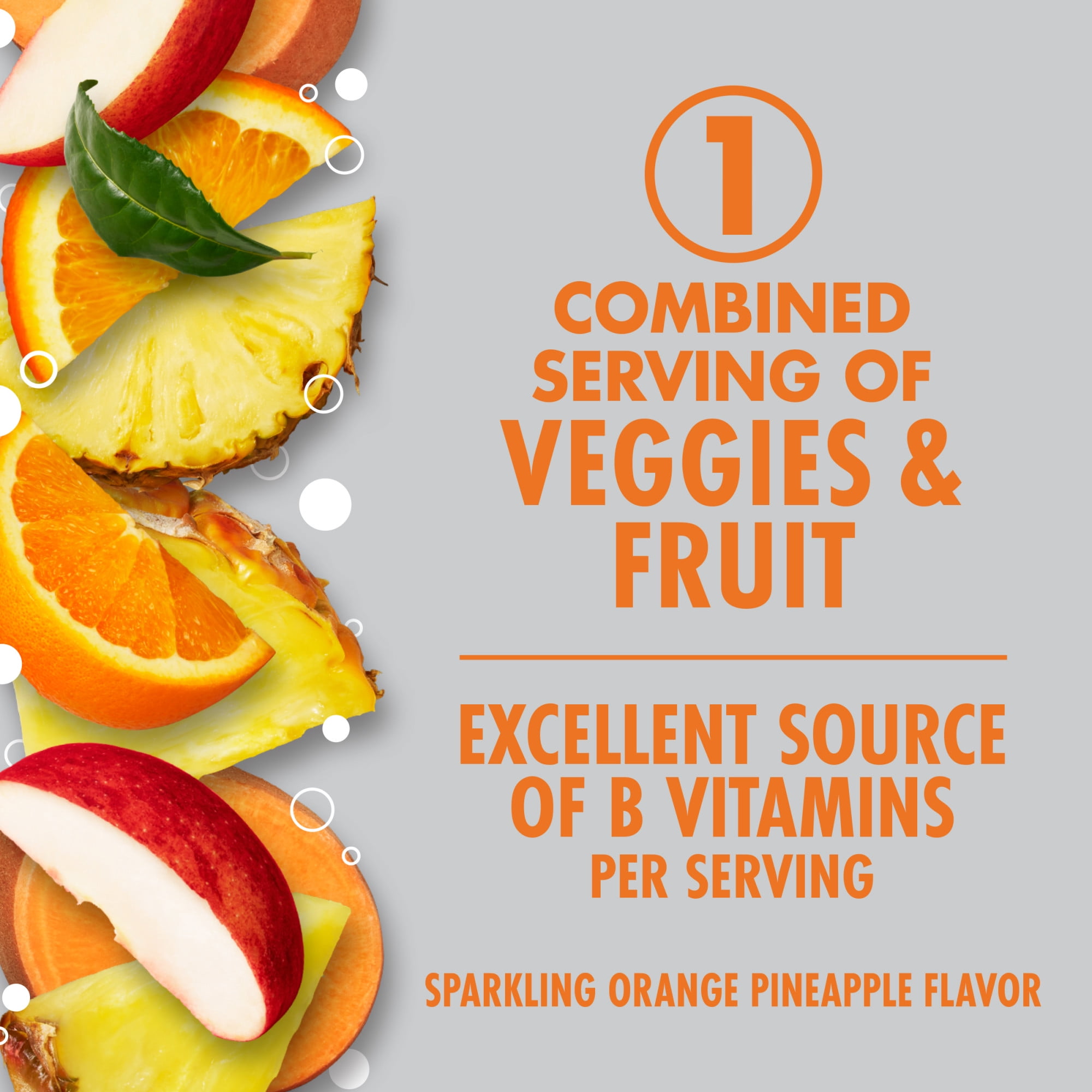 V8 +Energy Sparkling Orange Pineapple Juice Energy Drink, 11.5 fl oz Can, 4 Count