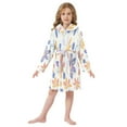 thumbnail image 6 of FORMRS Niños Bathrobe Unisex Hooded Robe Soft Plush Pajamas Sleepwear, Size 2-3T, Blue Retro Flower, 6 of 7