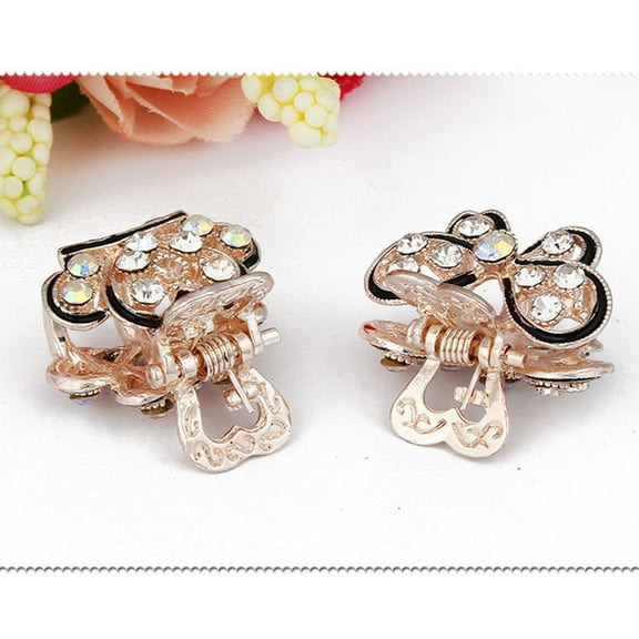 SHOWERORO 6Pcs Hair Claw Clips Mini Rhinestone Non Slip Elegant Accessories For Women Girls