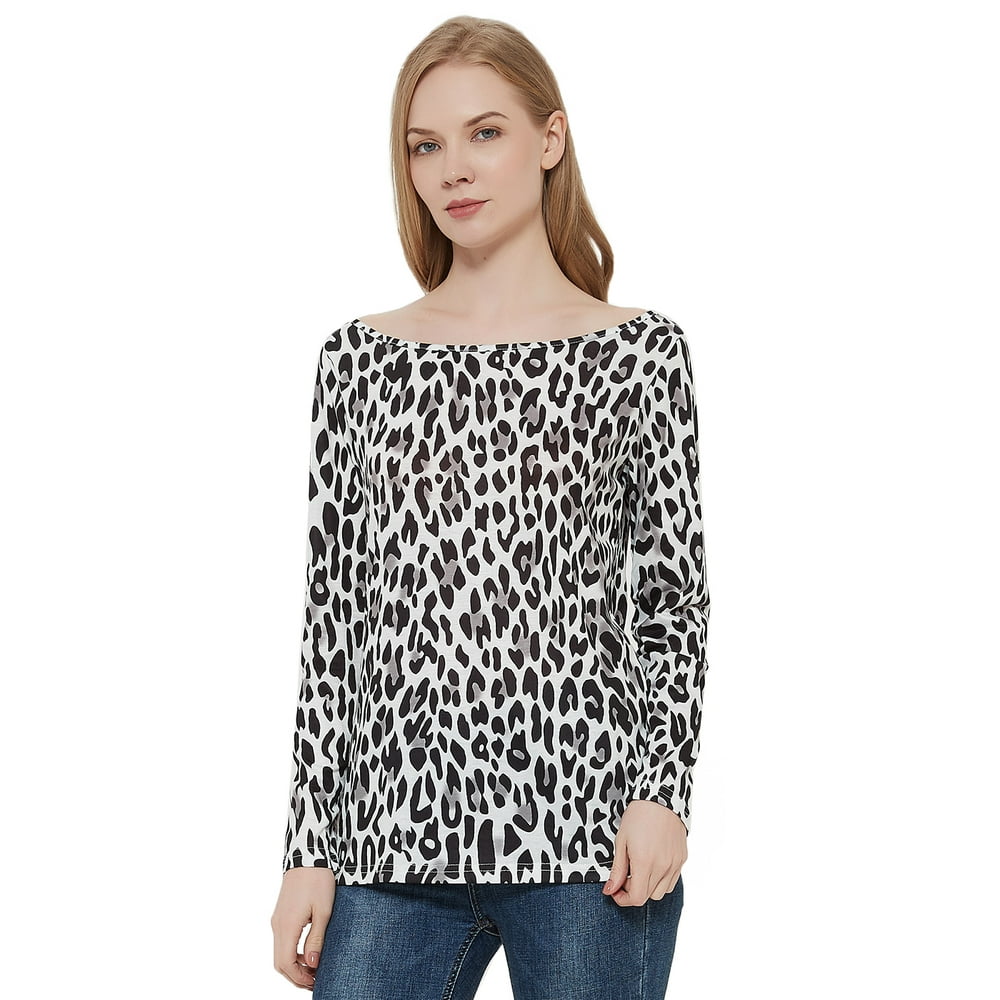 womens long sleeve leopard top